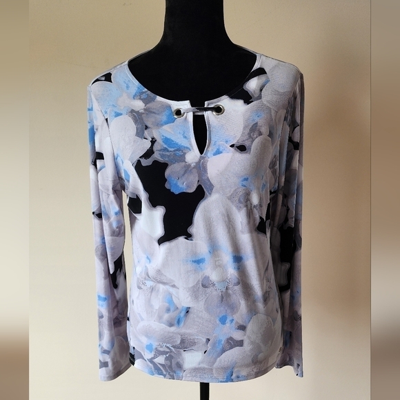 Calvin Klein Women's Multi-Color Floral Long Sleeve Blouse Size M. - Picture 1 of 7